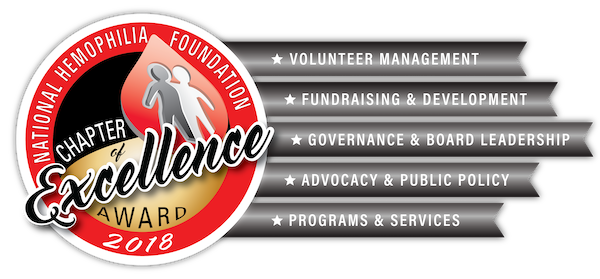 National Hemophilia Foundation 2018 Chapter of Excellence text graphic.