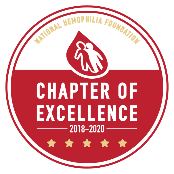 National Hemophilia Foundation 2018-2020 Chapter of Excellence text graphic.