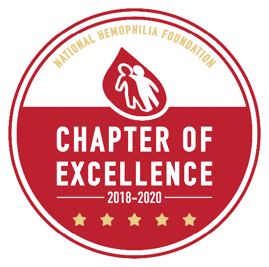 National Hemophilia Foundation 2018-2020 Chapter of Excellence text graphic.