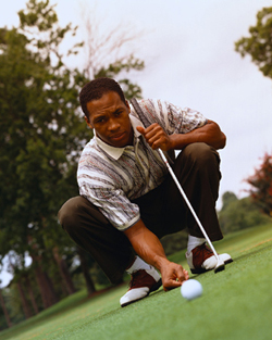 man playing golf