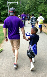 Camp Wannaklot Counselor Assists Camp Wannaklot Camper