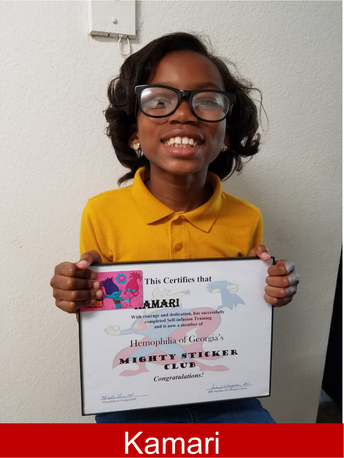 Kamari Becomes a Member of the Mighty Sticker Club