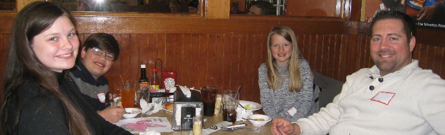 family at diner table