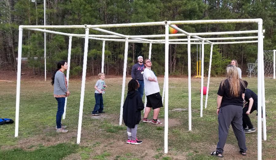 kids playing with a ball