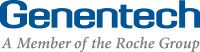 Genetech blue text logo