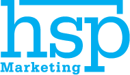 hsp marketing logo blue text