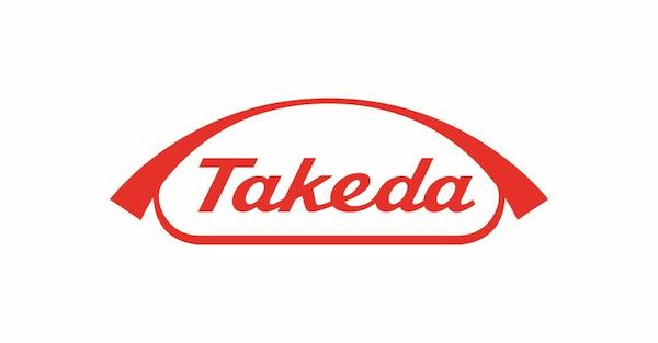 Takeda logo red text under red arch