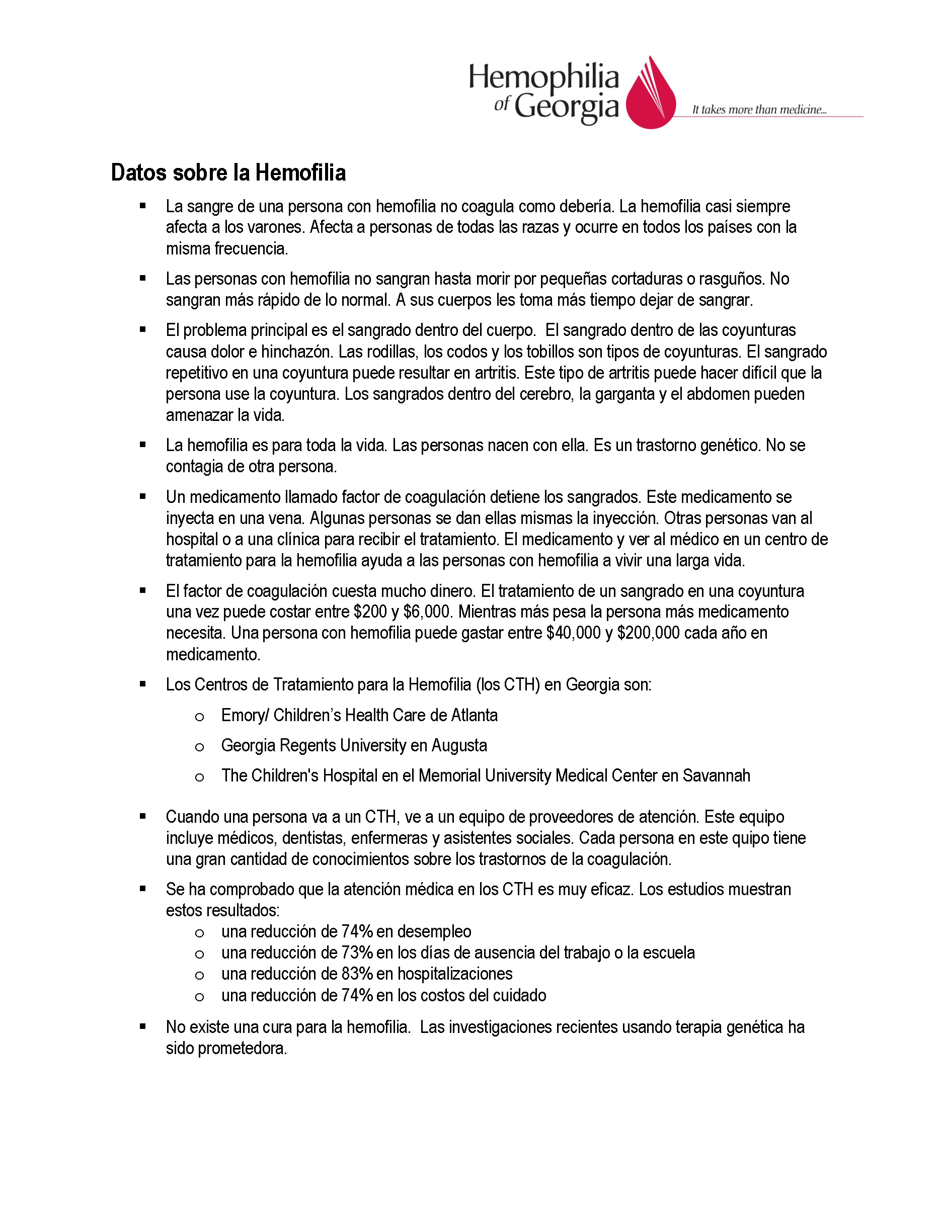 Datos Sobre La Hemofilia