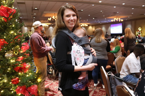 mother holding baby at callaway gardens 2019