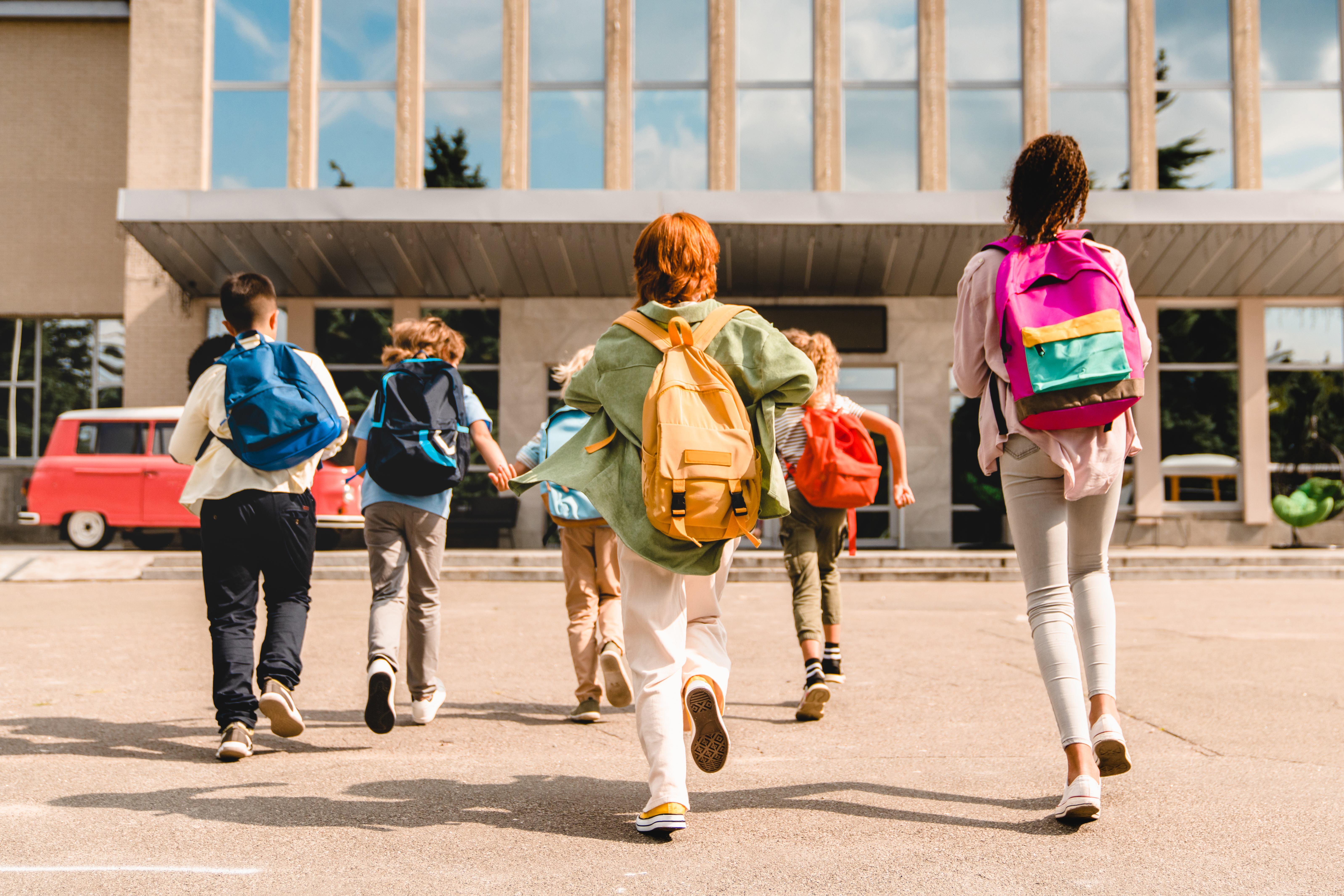 Kids going to school