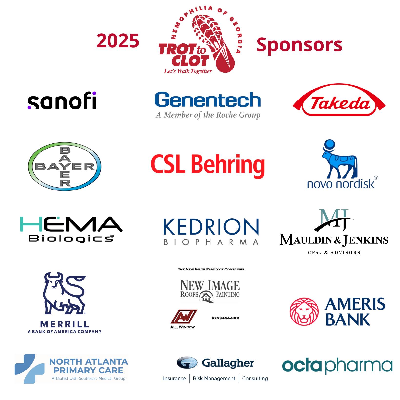 2025 Trot to Clot sponsors