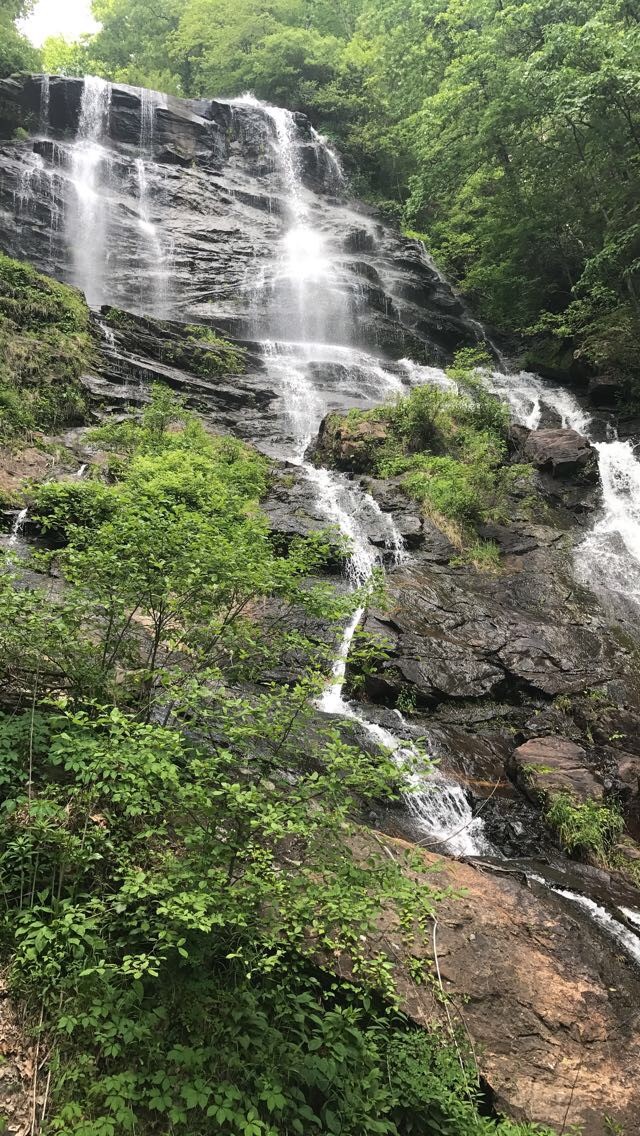 waterfall from below
