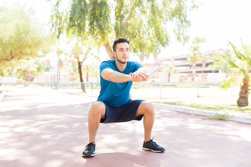 Man doing squats