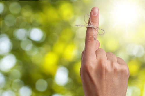 String tied around finger