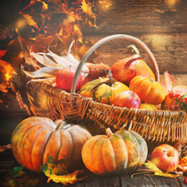 pumpkins in basket